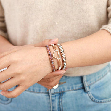 Natural Tourmaline Crystal Heart Wrap Bracelet-Your Soul Place